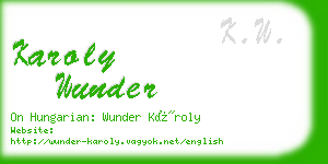 karoly wunder business card